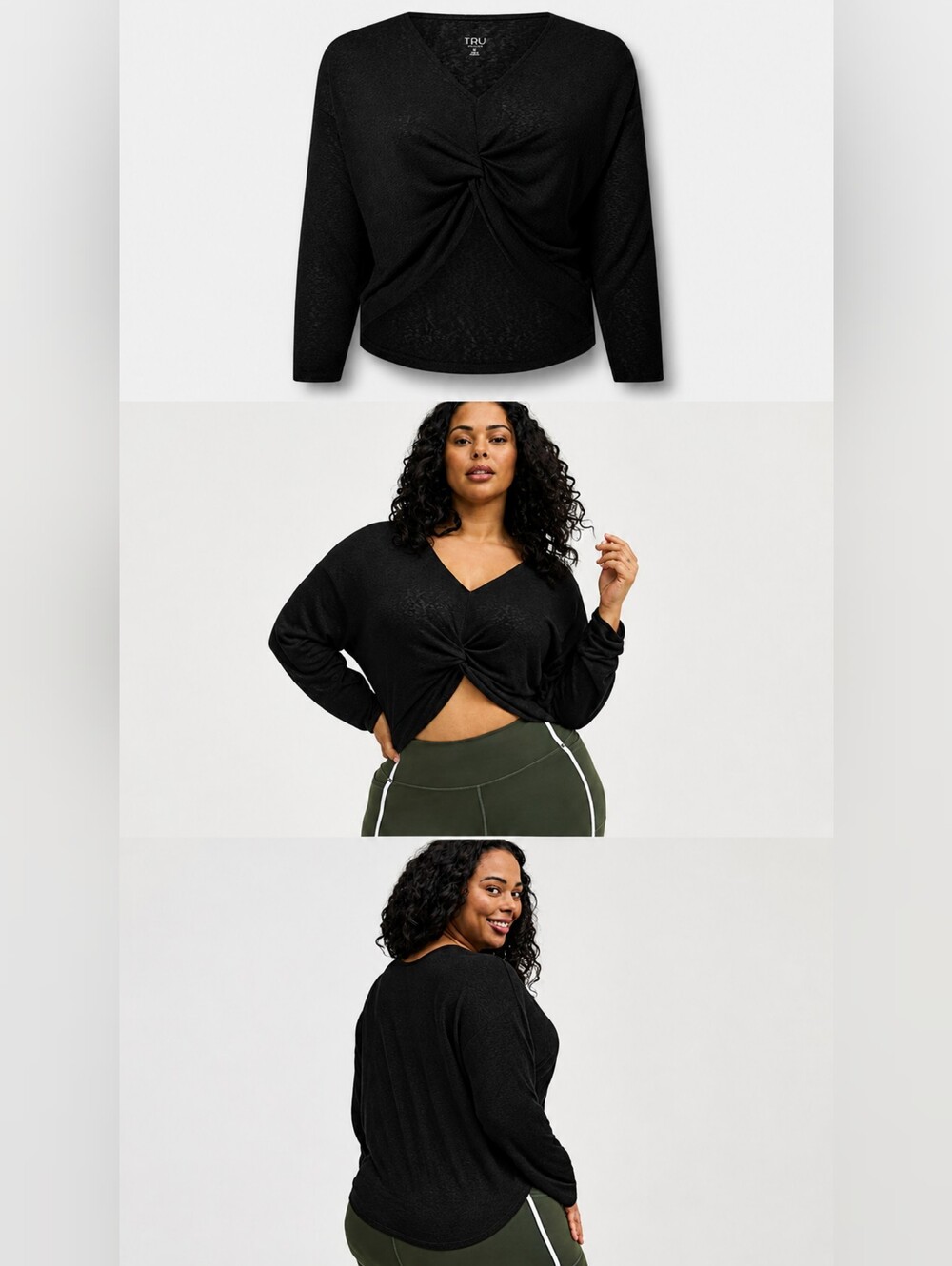 Nwot Torrid 2x TRU Lightweight Hacci Hi-Low Active Overshirt — Black